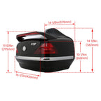 VIP Style Motorcycle Trunk Tail Box w/ Light for Honda (Universal)