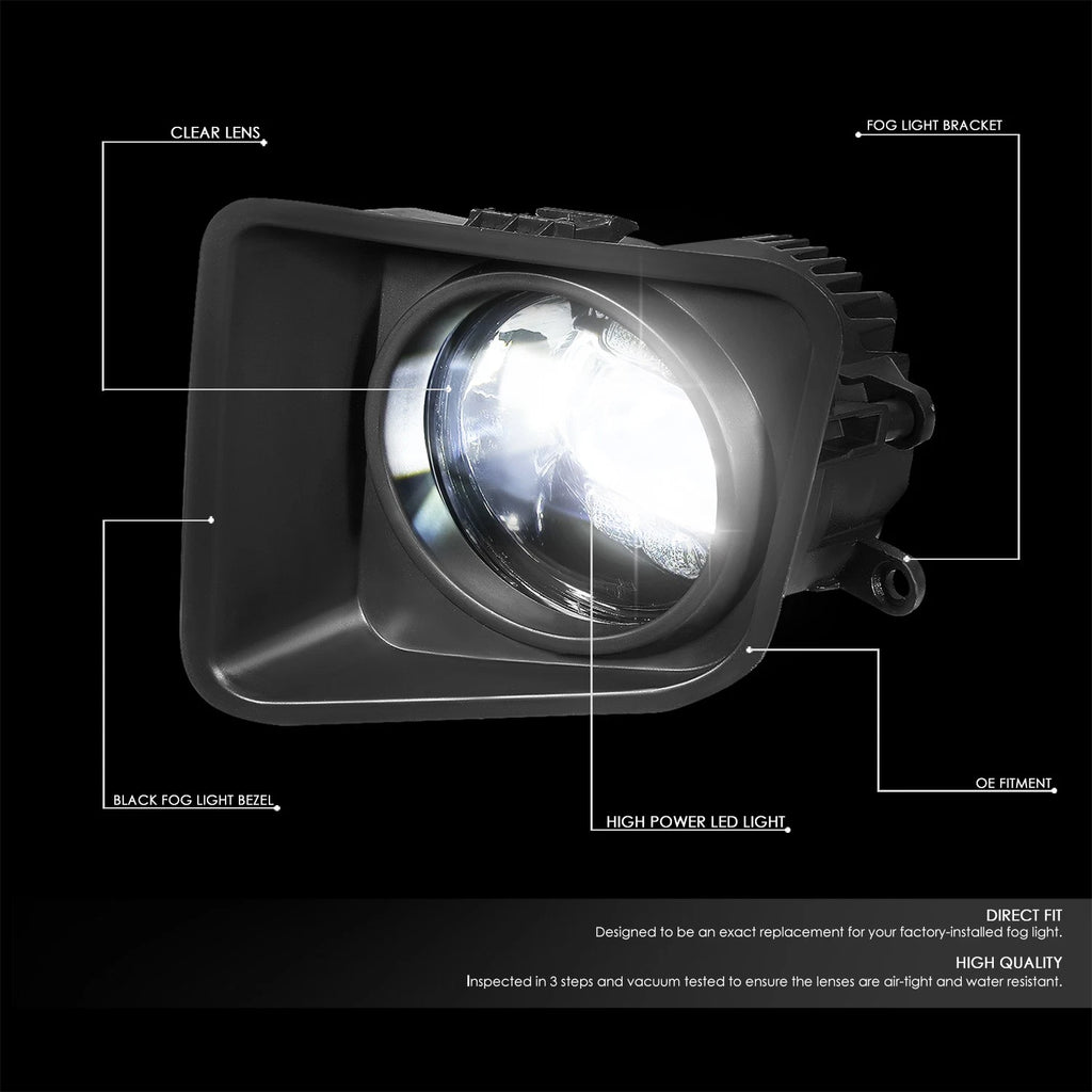 LED Projector Fog Lights for Toyota Tundra (2014–2021) - Clear Lens, Switch, Bezels