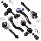 Set of 8 Front Upper Ball Joints Sway Bar Tie Rod Ends for Nissan Frontier (2005–2018)