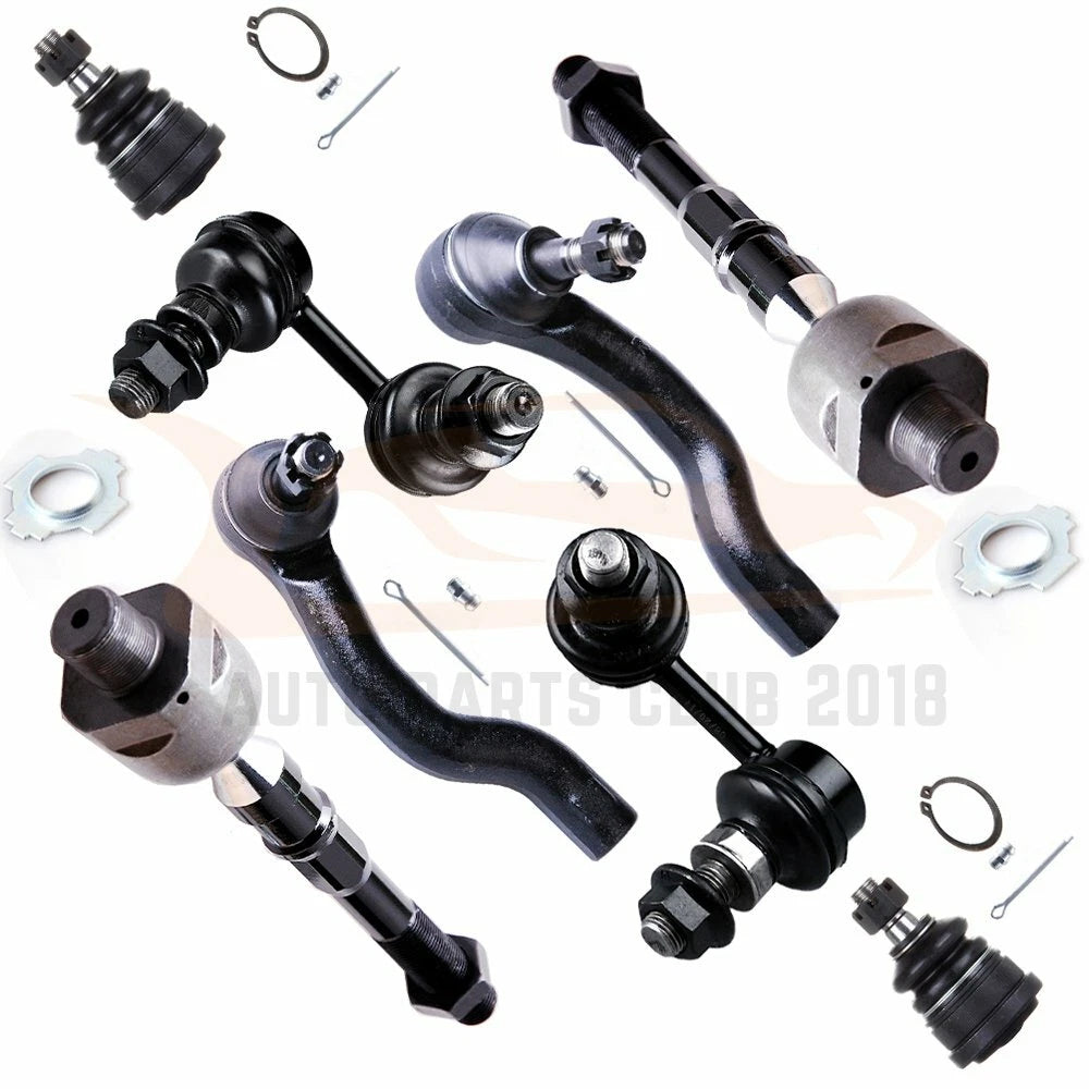 Set of 8 Front Upper Ball Joints Sway Bar Tie Rod Ends for Nissan Frontier (2005–2018)