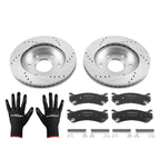 Set of 4 Front Drilled Brake Rotors & Ceramic Pads for Chevrolet Tahoe (2000–2006) S-55054