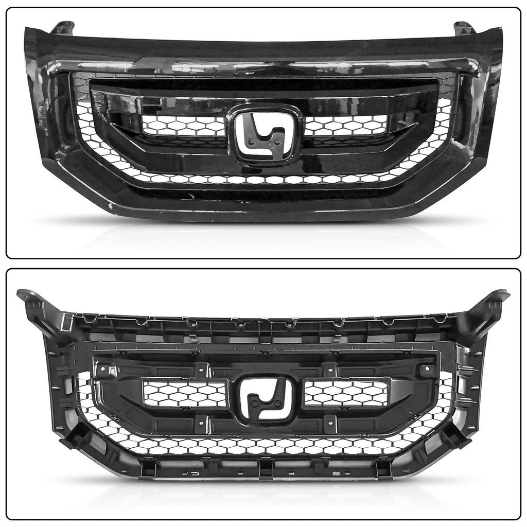 Front Bumper Upper Grille for Honda Pilot (2009-2011) Black