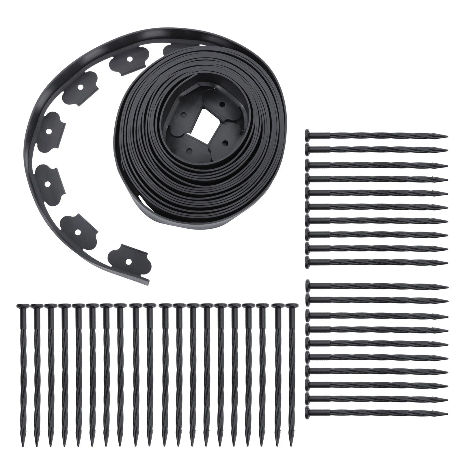 Lawn Border Edging Kit for Garden (40FT, 40 Anchoring Spikes)