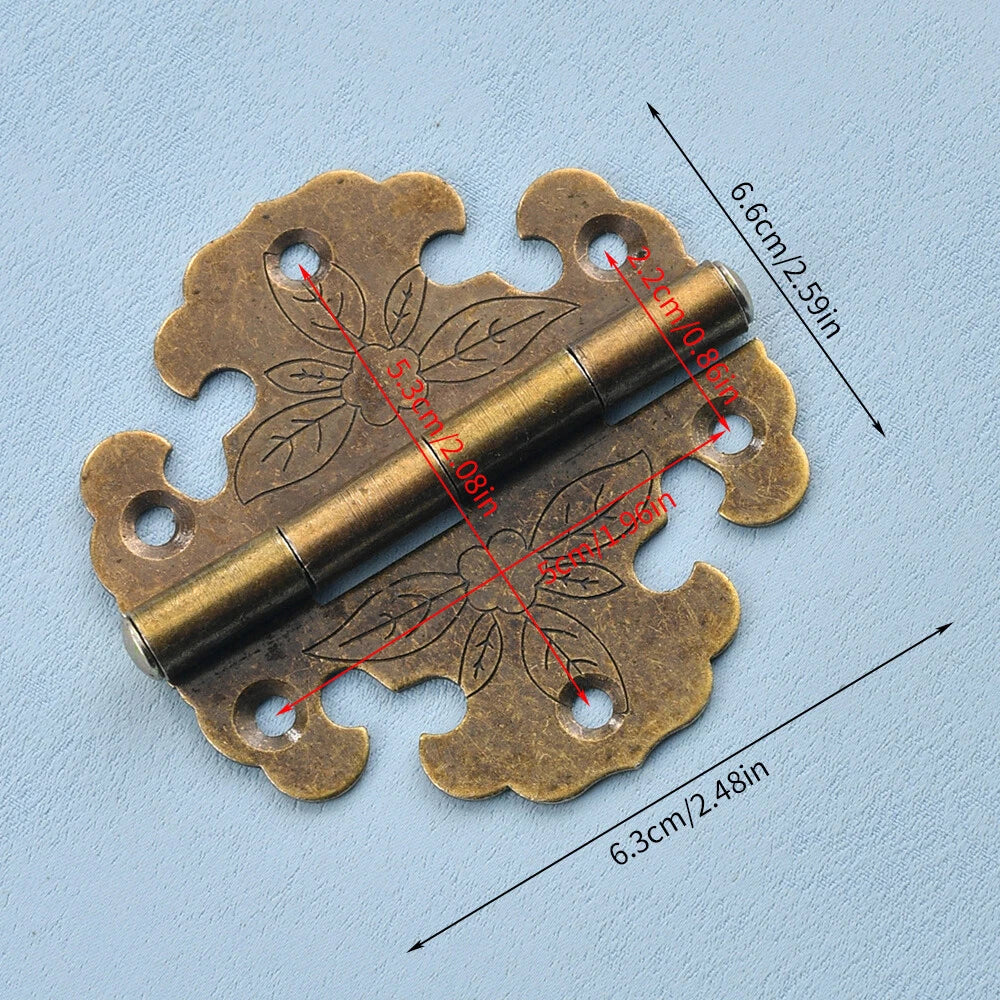 2pc Antique Bronze Hinge for Wooden Box Door Cabinet