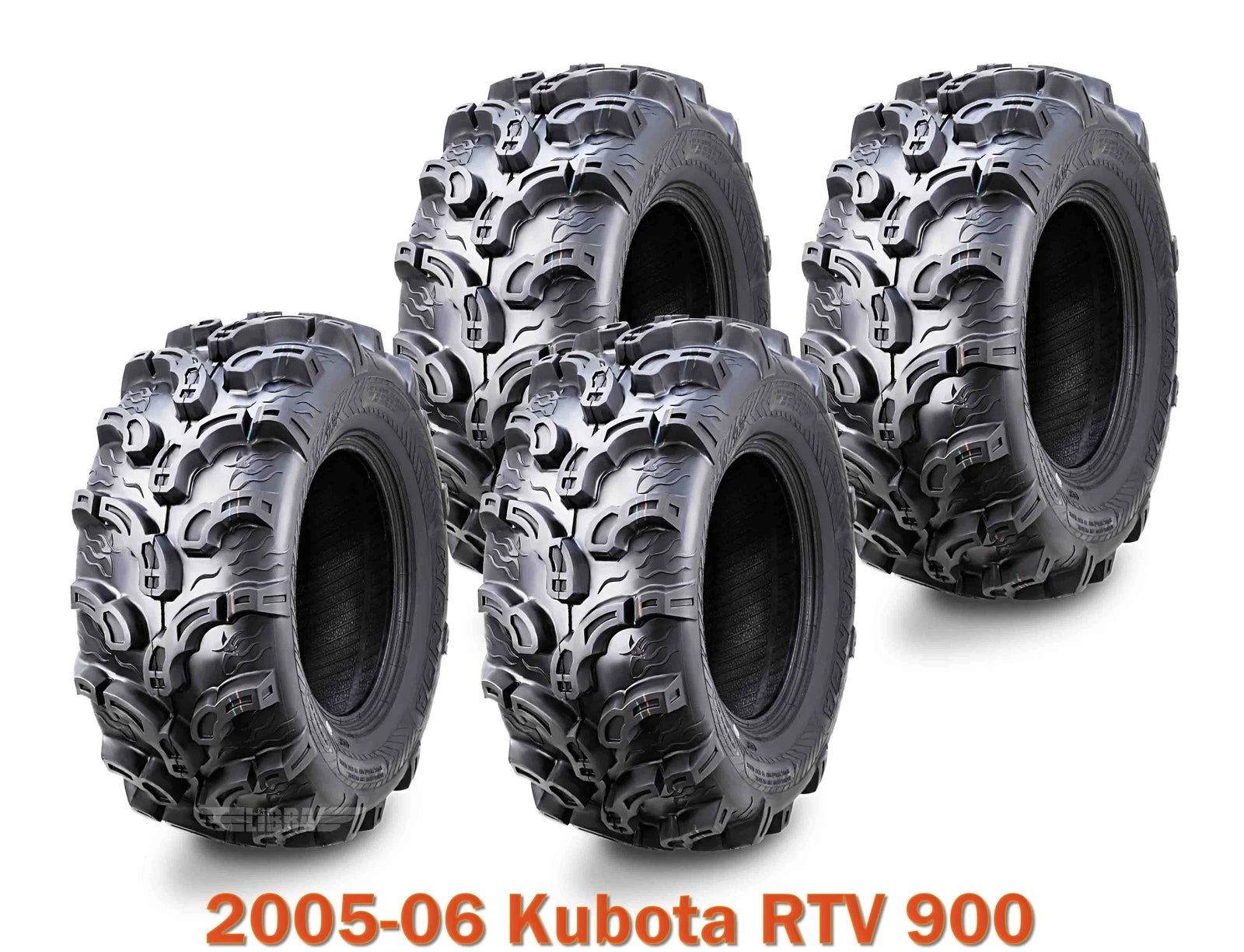 Set of 4 ATV Tires 25x10-12 for Kubota RTV 900 (2005–2006) Super Mud
