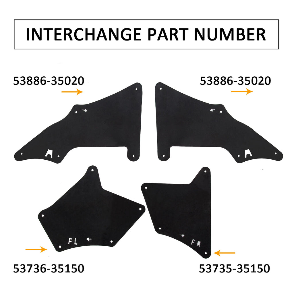 Set of 4 Splash Guards for Toyota 4Runner, Lexus GX 470 (2003–2022)