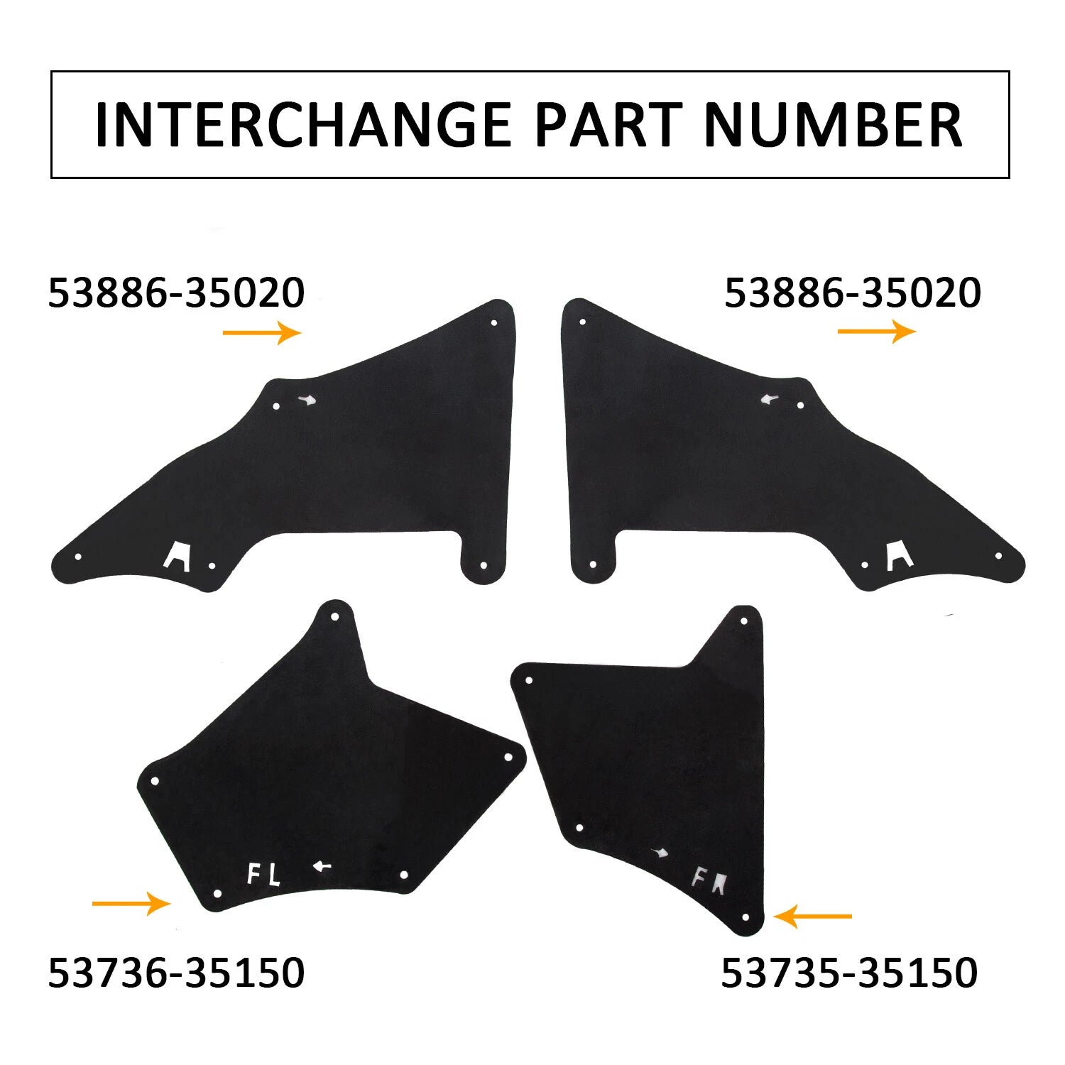Set of 4 Splash Guards for Toyota 4Runner, Lexus GX 470 (2003–2022)