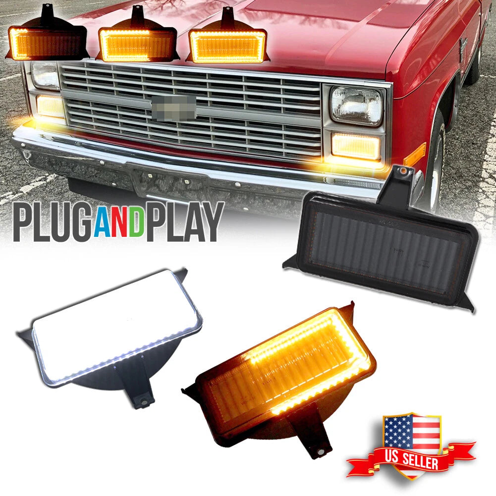 Smoke Switchback LED Signal Blinker Corner Lights for Chevrolet GMC Pickup 