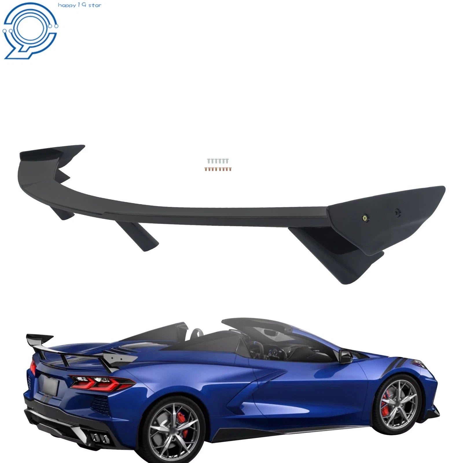 Spoiler Lip for Chevrolet Corvette C8 (2020–2025) Gloss Black High Wing Style