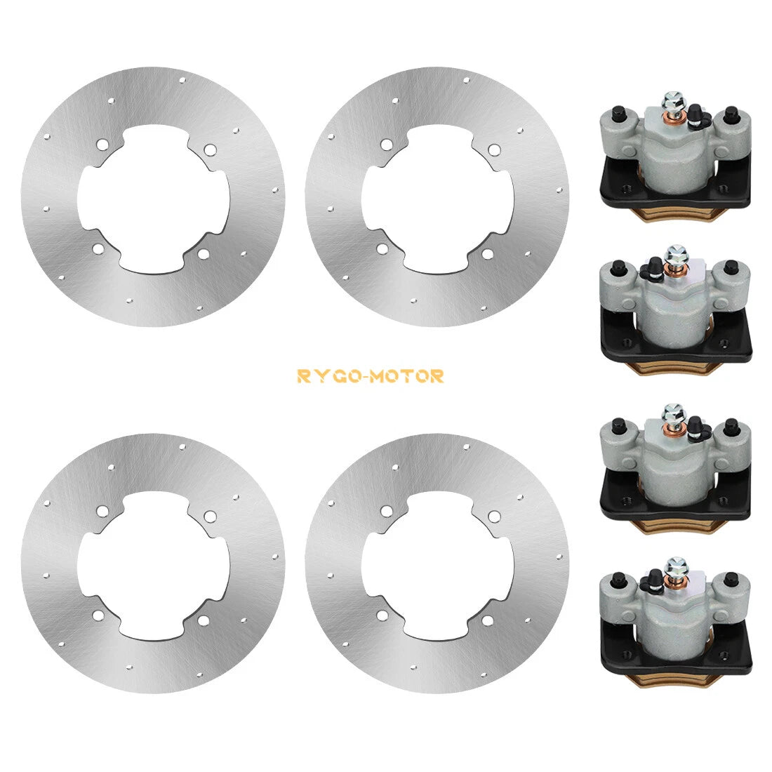 Front & Rear Brake Calipers w/ Disc Rotors for Arctic Cat Wildcat X 1000 (2013)