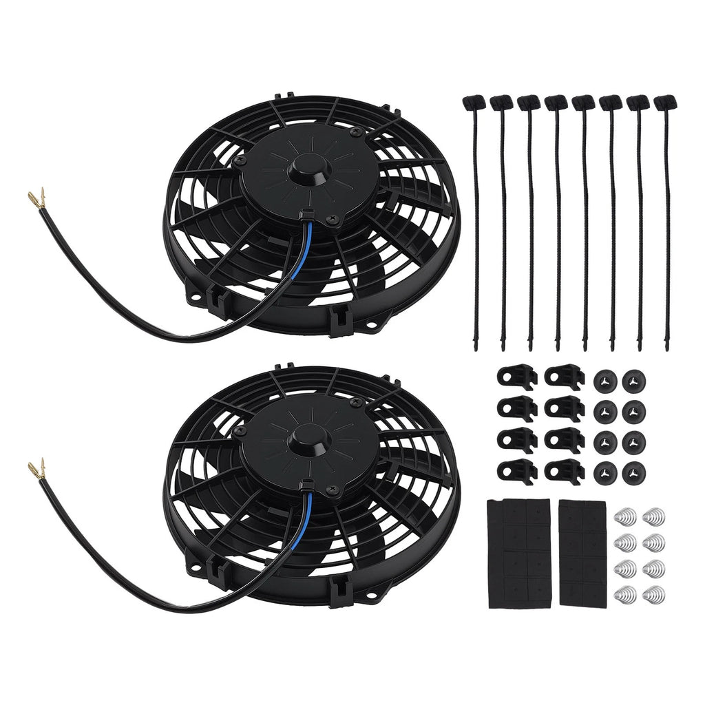 80W Electric Radiator Cooling Fan Assembly 9" for Universal Fit (12V)