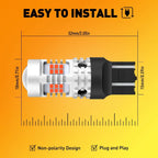 Set of 2 Pure Red LED Bulbs for Universal Fit (7443 7440 7444)