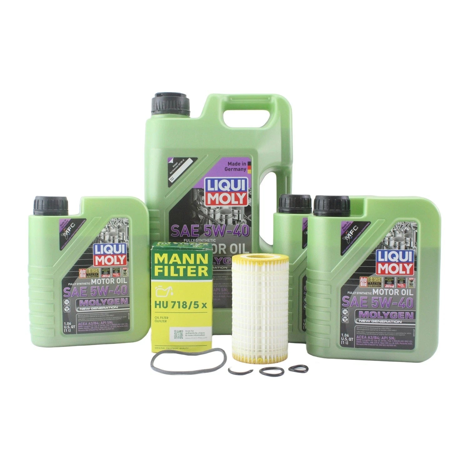 Oil Change Kit 5W-40 for Mercedes 2.5/2.6L (8L Liqui Moly Molygen)