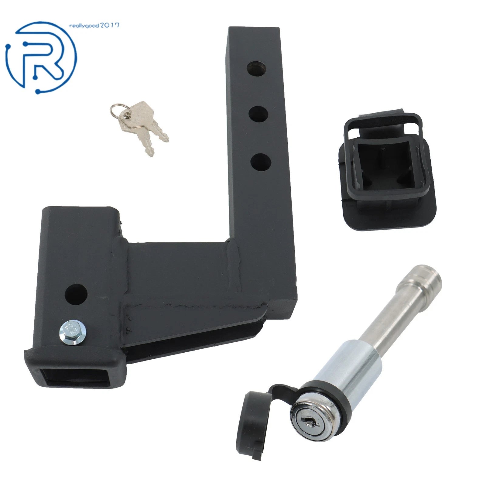 Adjustable Trailer Hitch Adapter for 2 Inch Receiver (6 Inch Rise/Drop)