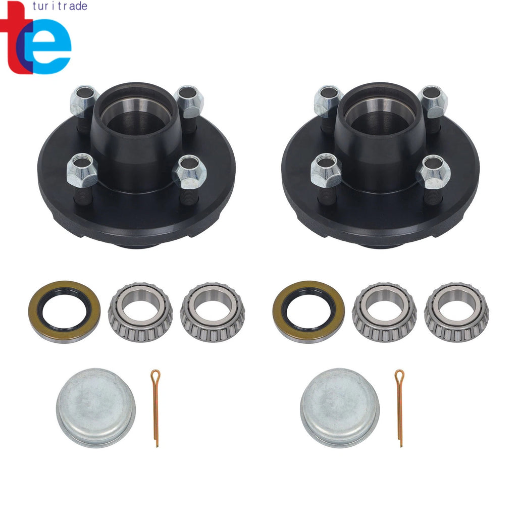 Set of 4 Trailer Hub Kits with Bearings for 2000 lbs Spindle (4")