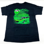 Licensed T Shirt for Plymouth Superbird Restored Black with Green (Road)