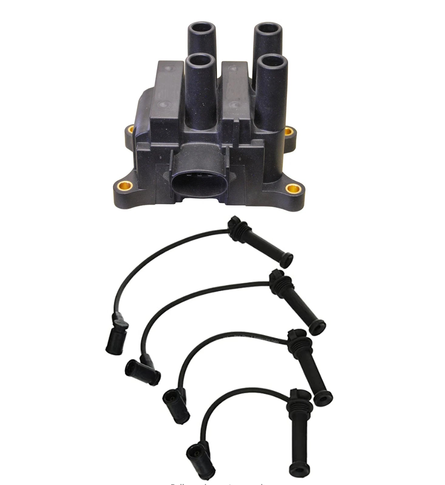 Ignition Coil & Spark Plug Wire Set 7mm for Ford Mazda 2.3 L4 (2000–2009)