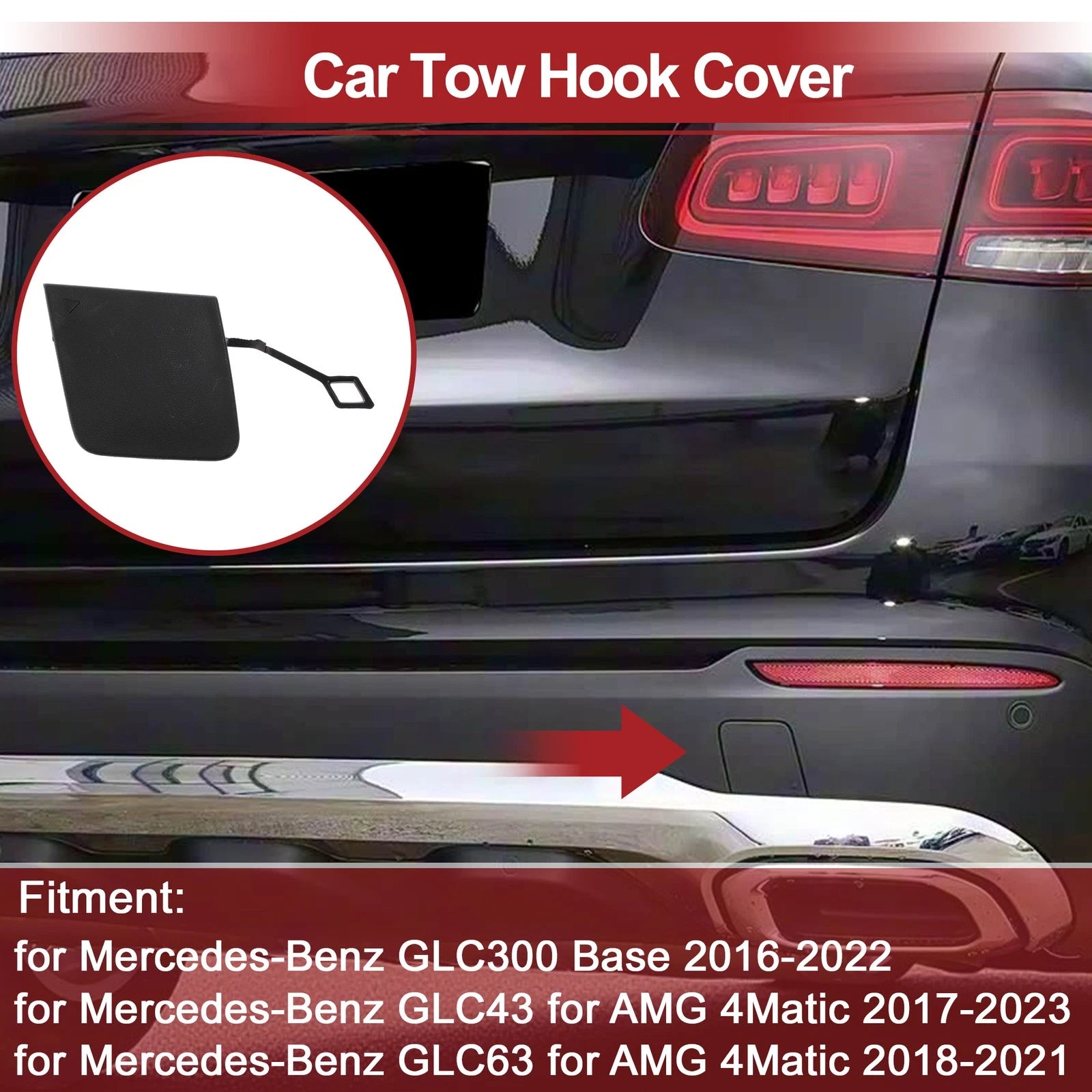 Tow Hook Cover Cap for Mercedes-Benz GLC300 (2016–2023) No. 2538858602