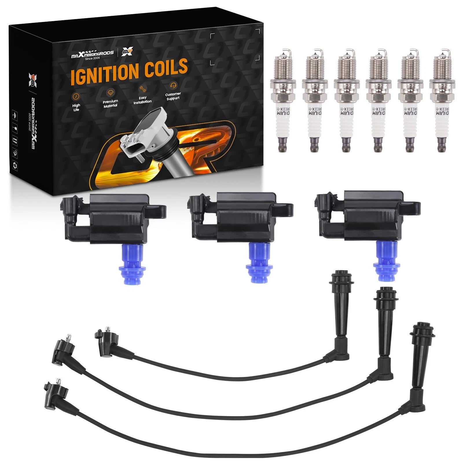 Ignition Coil, Spark Plug & Wire Set for Lexus GS300 (1999–1999)
