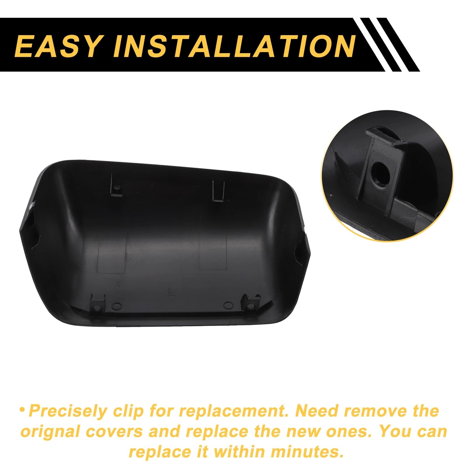 Set of 2 Rearview Mirror Cover Caps Gloss Black for Ford Excursion F150 F250 F350