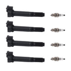 Set of 4 Ignition Coils & Spark Plugs for Fiat 500 (2012–2017) 68070492AB UF649