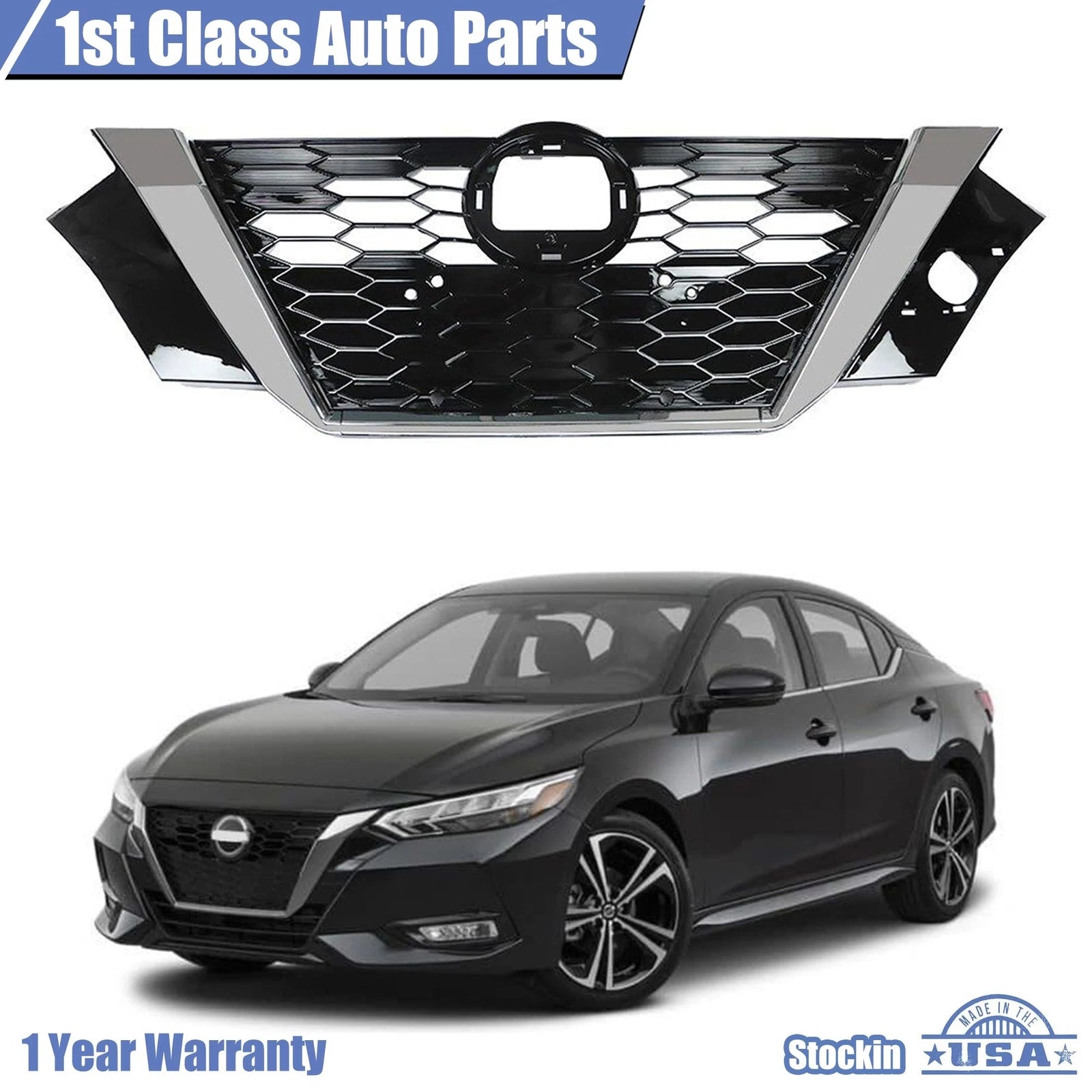 Front Bumper Upper Grille for Nissan Sentra (2020–2021)