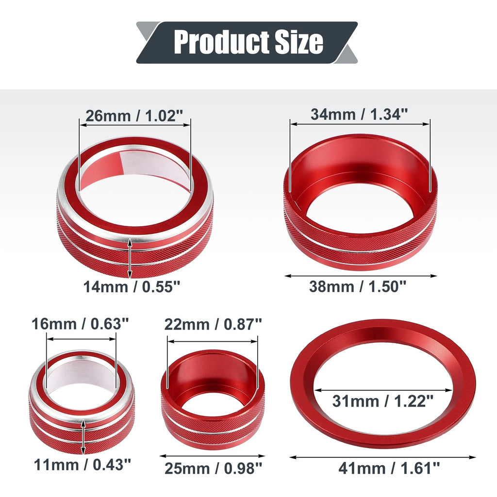 Set of 4 AC Knob Covers for Honda CR-V (2017–2021) Red