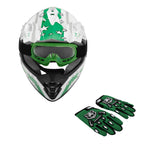 Youth ATV Helmet Goggles Gloves Set for Kids Off Road Motorcycle (DOT)