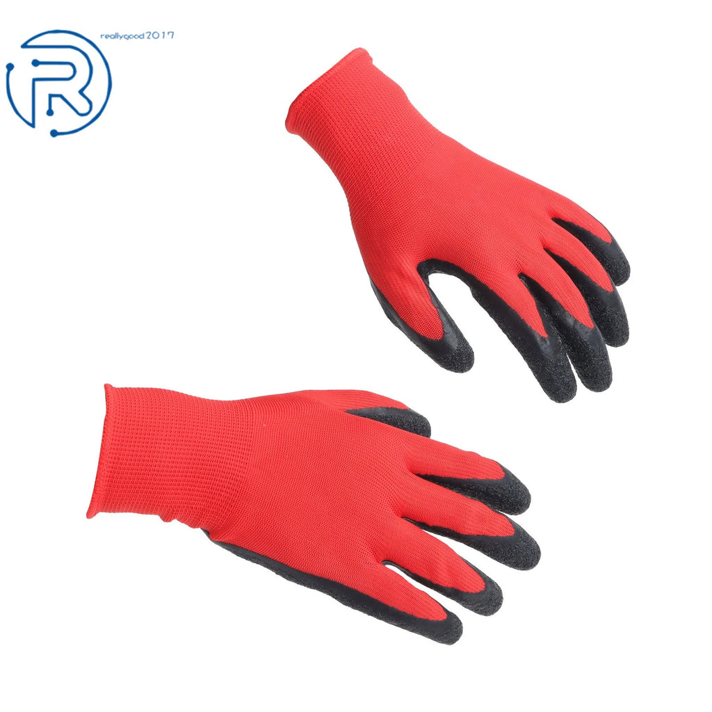Set of 12 Crinkle Latex Rubber Safety Work Gloves for Various Models