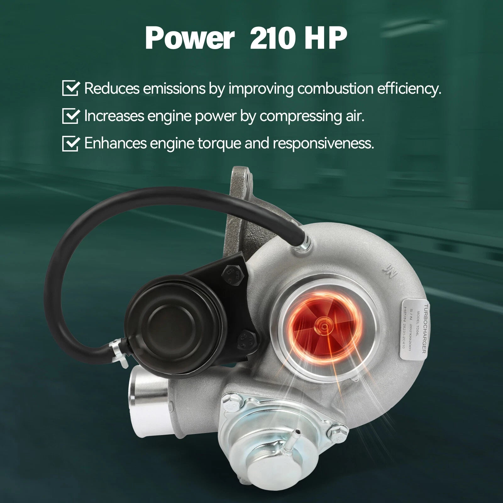 Turbocharger for Hyundai Genesis Coupe 2.0L (2010–2012) 28231-2C410 49377-06902