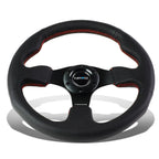 NRG Reinforced Steering Wheel 32cm for Universal Fit (Type-R, Black Leather)