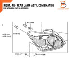 RH LED Tail Lamp for Mitsubishi Mirage Hatchback (2016-2019)
