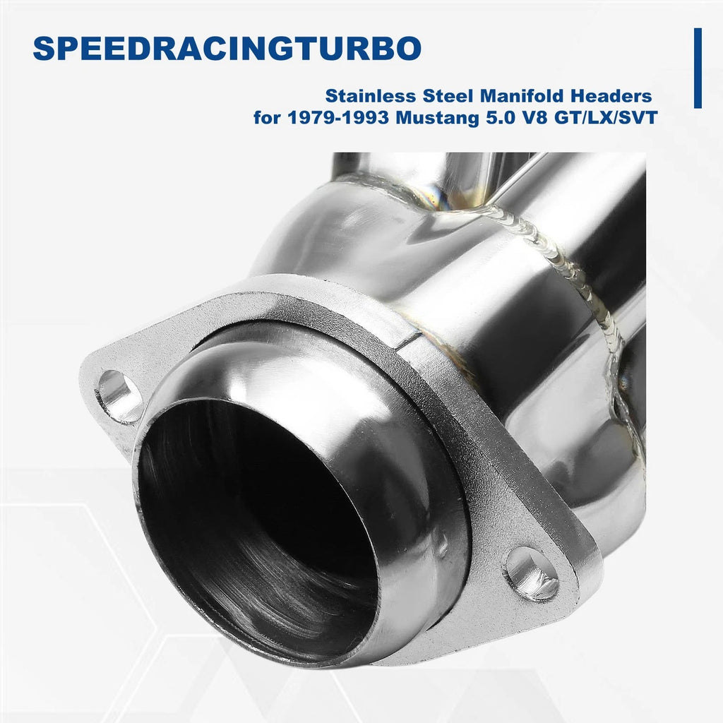 Stainless Racing Exhaust Manifold Header for Ford Mustang 5.0 302 V8 (1982–1993)