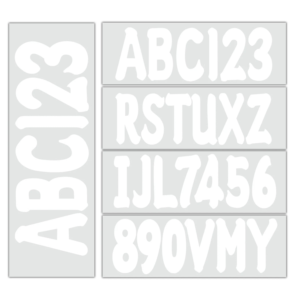 Set of 4 A-Z & 0-9 Hull ID Stickers for Boat & Power Watercraft