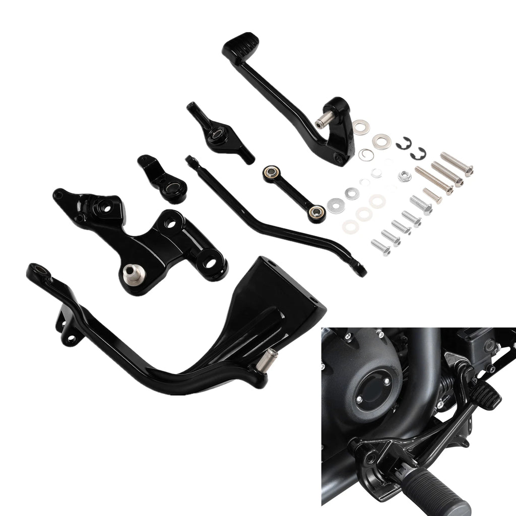 Black Mid Controls Brake Side for Harley Sport Glide FLSB Fat Bob FXFB (2018–2025)