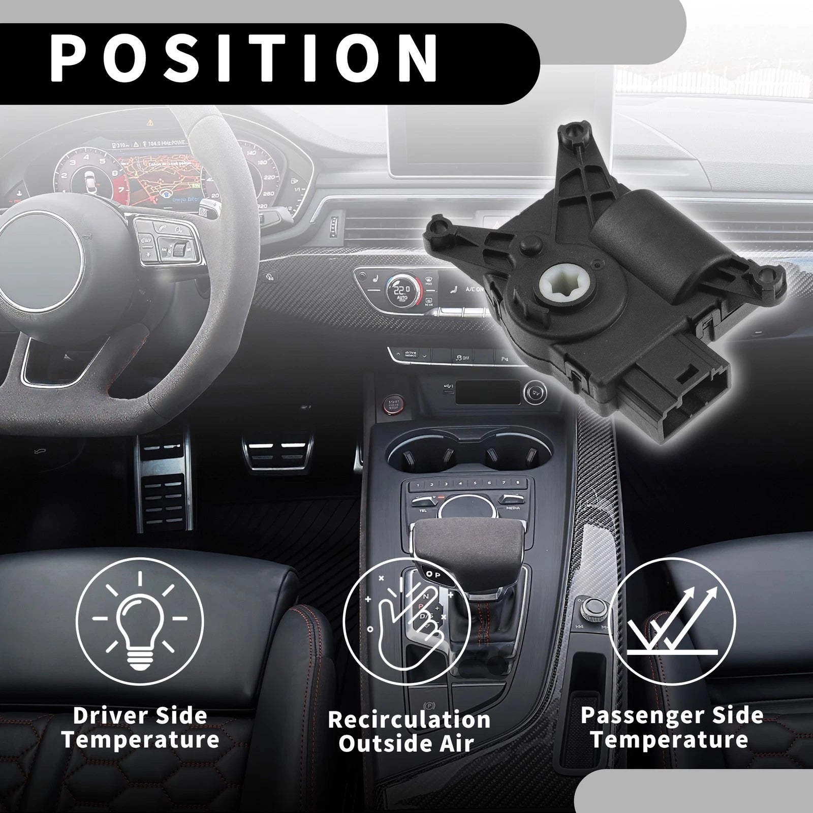 HVAC Heater Blend Door Control Actuator No.5Q0907511H for Audi A3 (2015–2017)