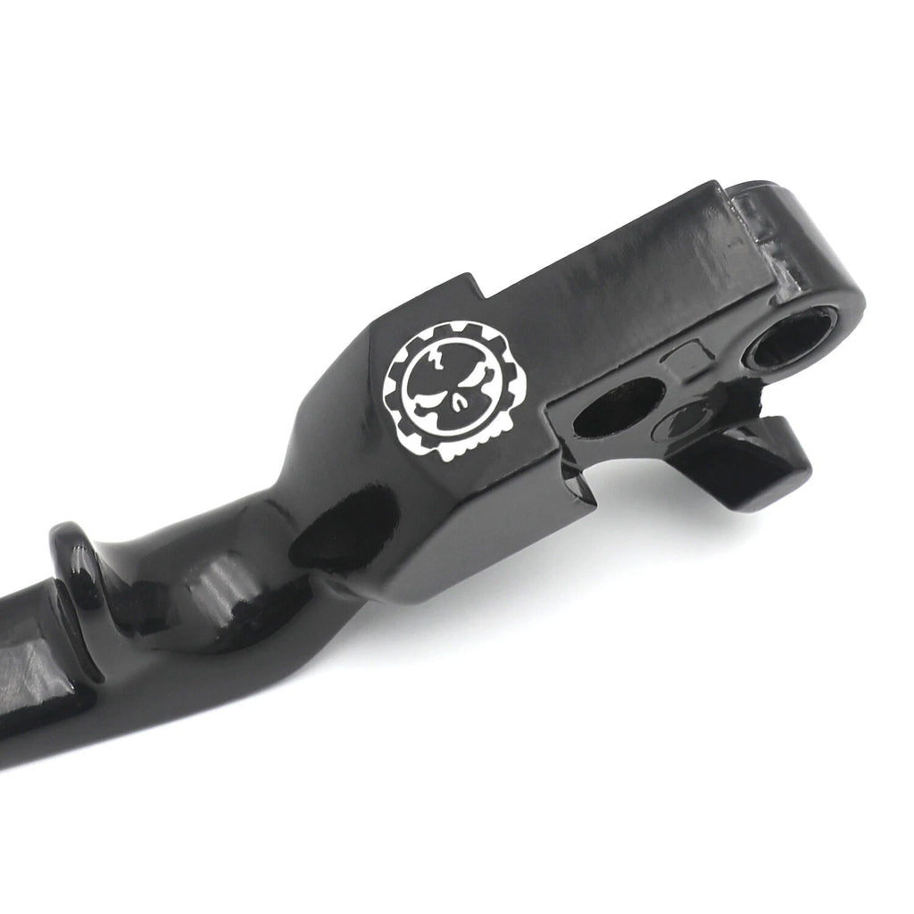Black Shorty Skull Brake Clutch Levers for Harley XL (1996–2003), Softail (1996–2012), Touring (1996–2007)