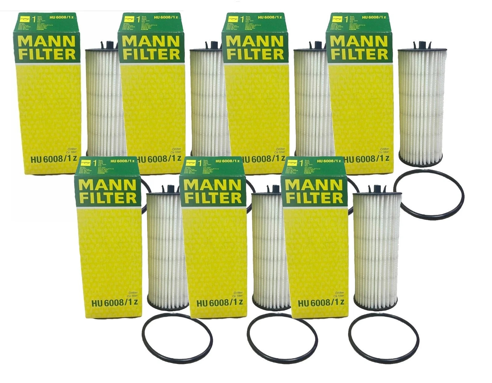 Set of 7 Engine Oil Filters HU 6008/1 for Aston Martin Mercedes-Benz
