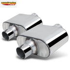 2X 2.5" Center Inlet/Outlet Race Performance Chambered Exhaust Muffler
