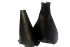 Manual and E Brake Boot Set for Chevy Aveo (2007–2011) Black Leather Synthetic