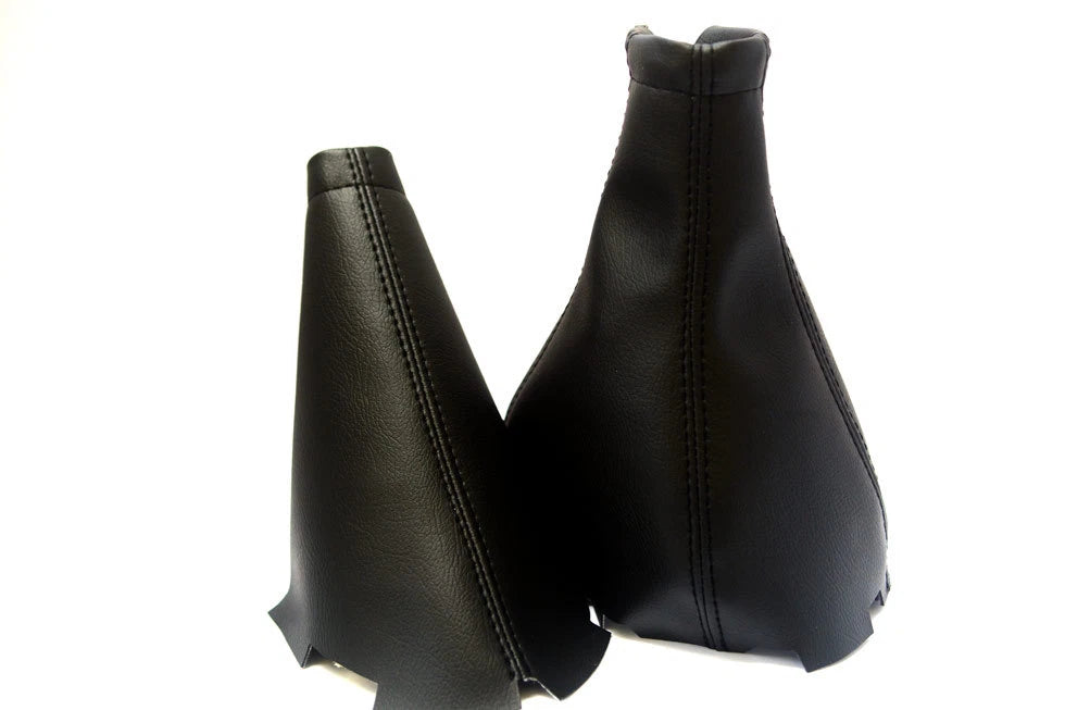 Manual and E Brake Boot Set for Chevy Aveo (2007–2011) Black Leather Synthetic