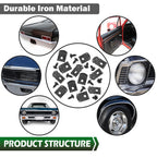 Set of 12 Rocker Molding Clips & Screws for GM Nova Impala (1962–1972)