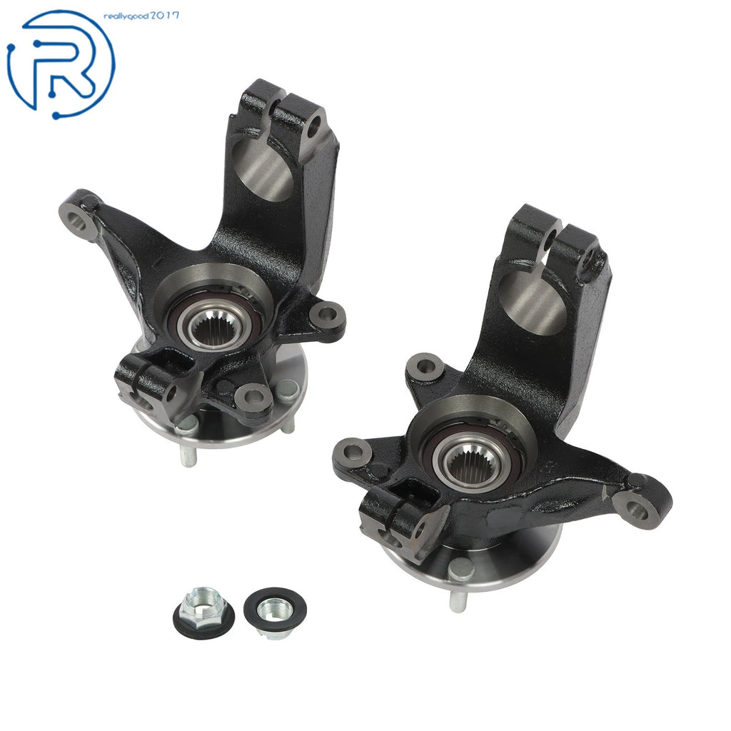 2X Front Side Steering Knuckle & Wheel Hub Bearing Assembly for Ford Focus (2006-2011)