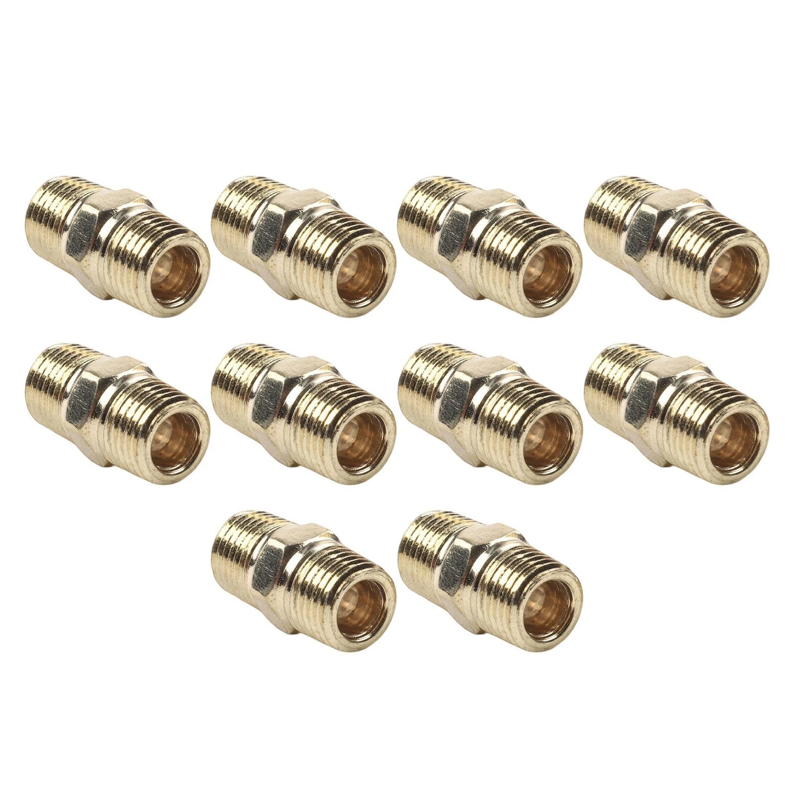 Brass Hex Nipple Fitting for Air and Water Line Connectors (Universal)
