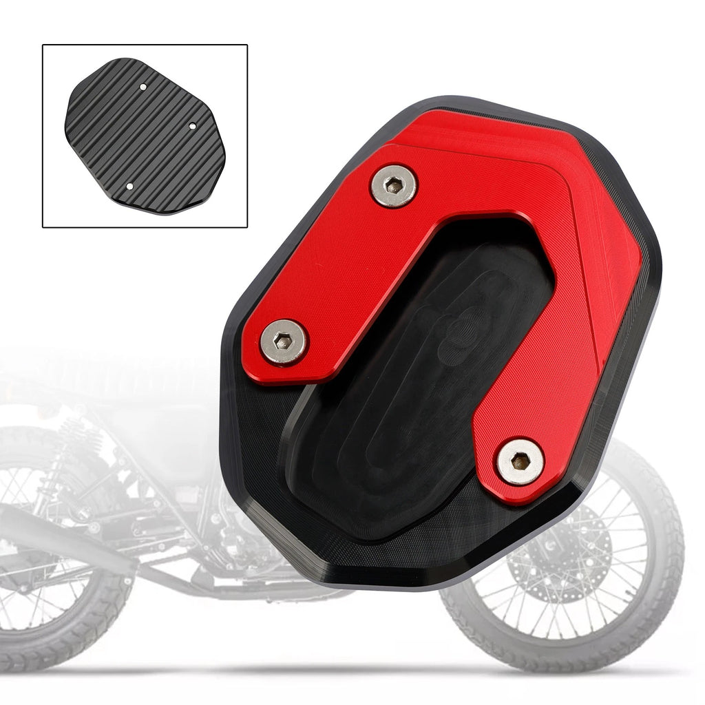 Kickstand Enlarger Plate Pad for Ducati Scrambler 800 (2015–2019) Red
