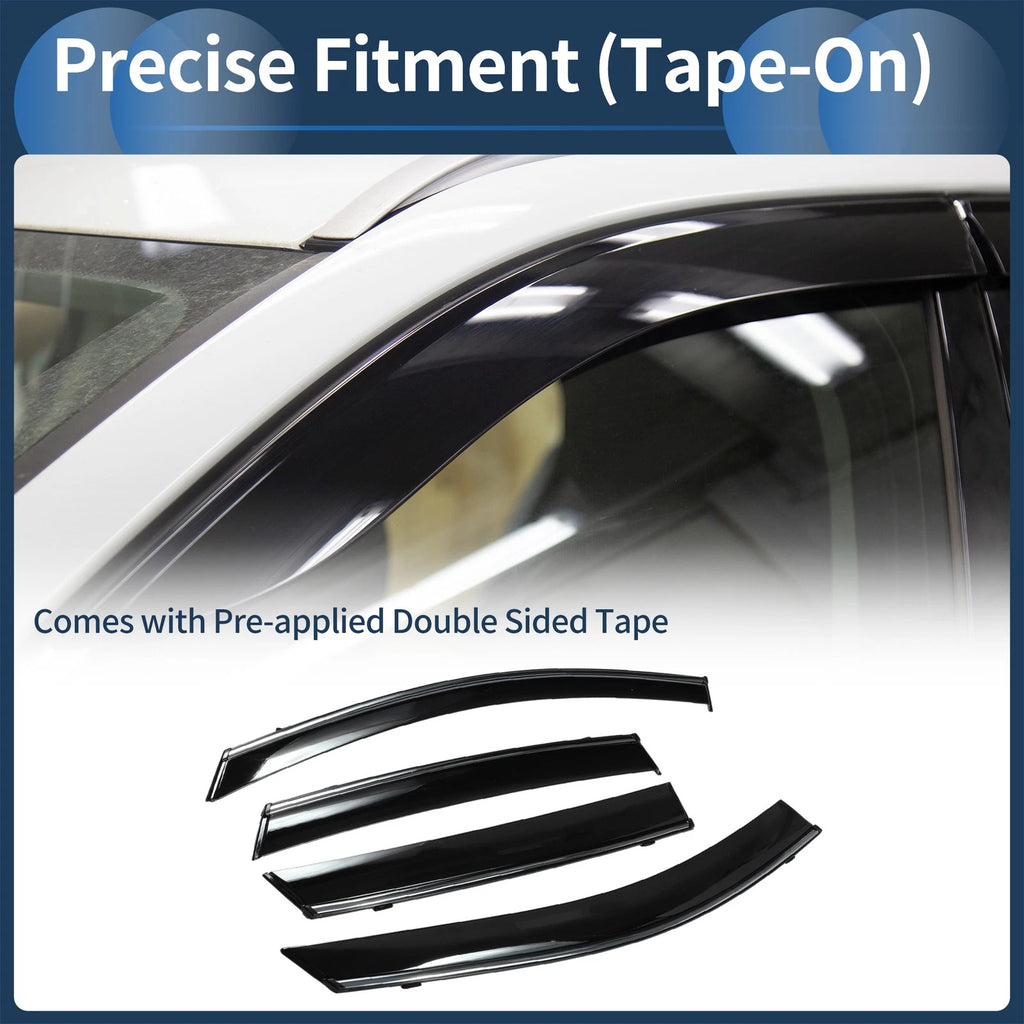 Set of 4 Window Deflectors for Ford Escape (2020) - Black Vent Visors