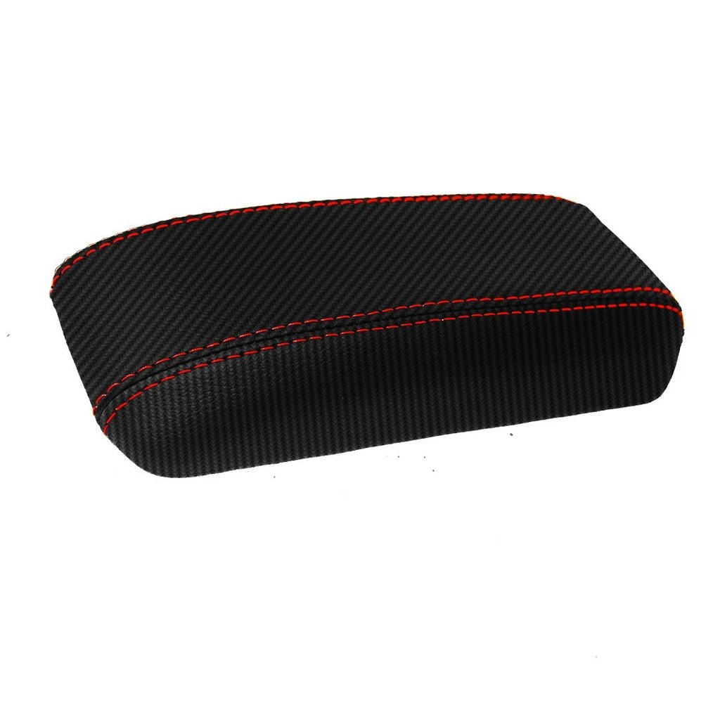 Console Armrest Cover for Honda Civic (1996–2000) PVC Carbon Red Stitch