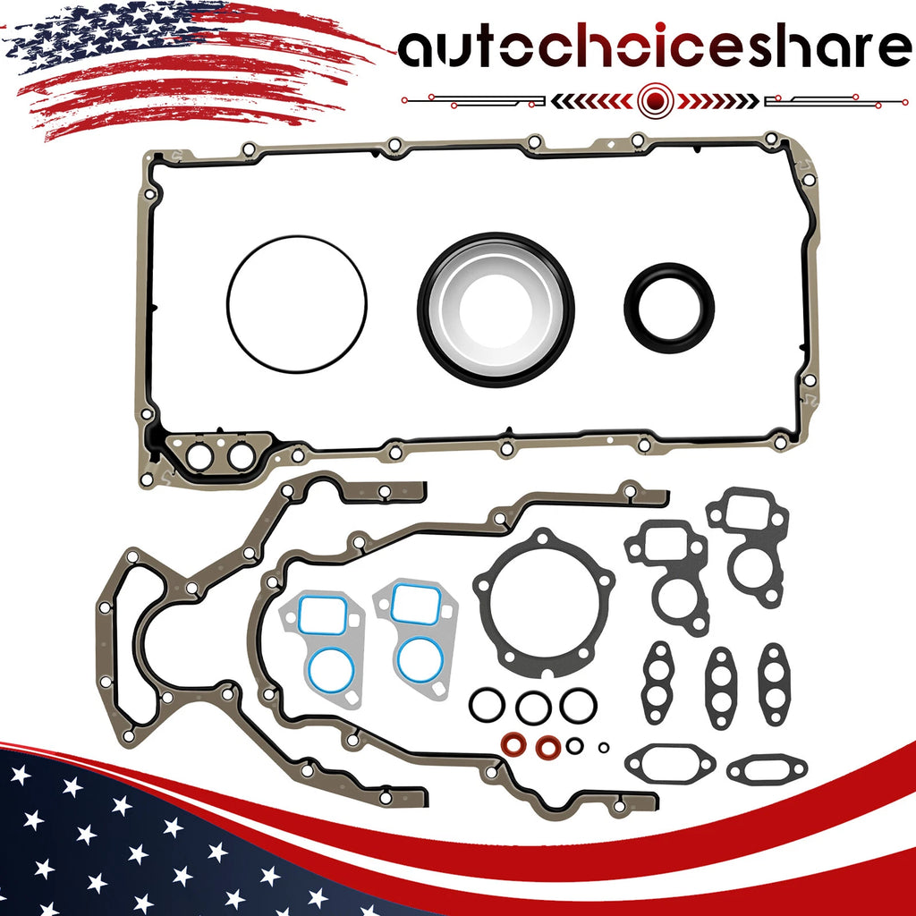 Set of 4 Metal Lower Gaskets & Seals for Chevy GMC Cadillac 6.0L