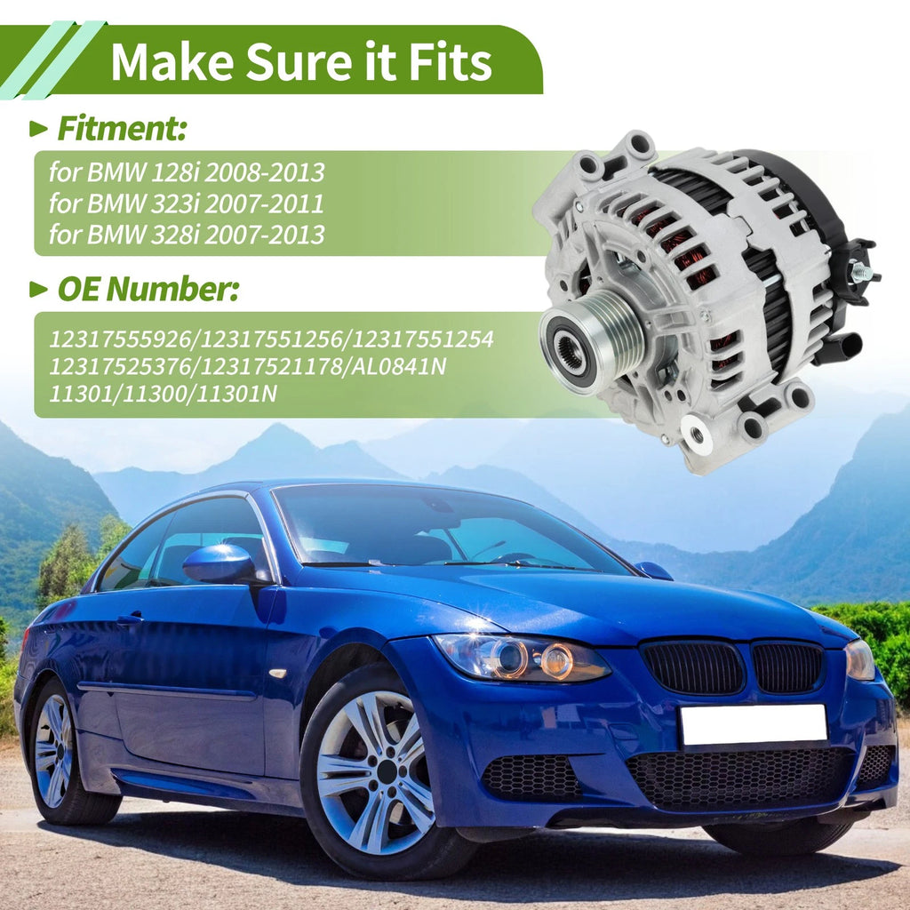 High Output Alternator 180A 12V for BMW 328i (2009) No.12317555926