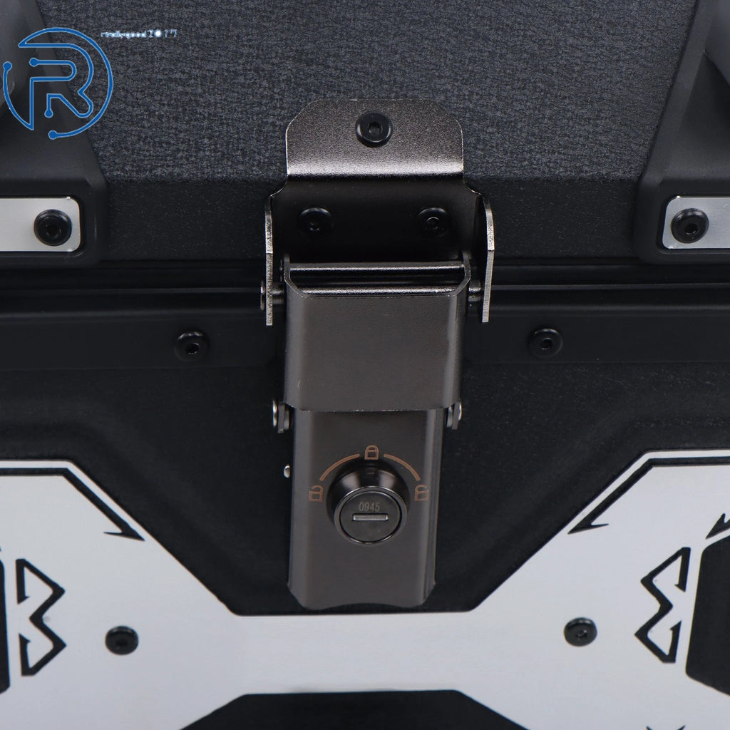 45L Aluminum Hard Trunk for Motorcycle with Backrest and Mounting Plate